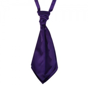 Boys Dark Purple Adjustable Scrunchie Wedding Cravat